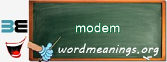 WordMeaning blackboard for modem
